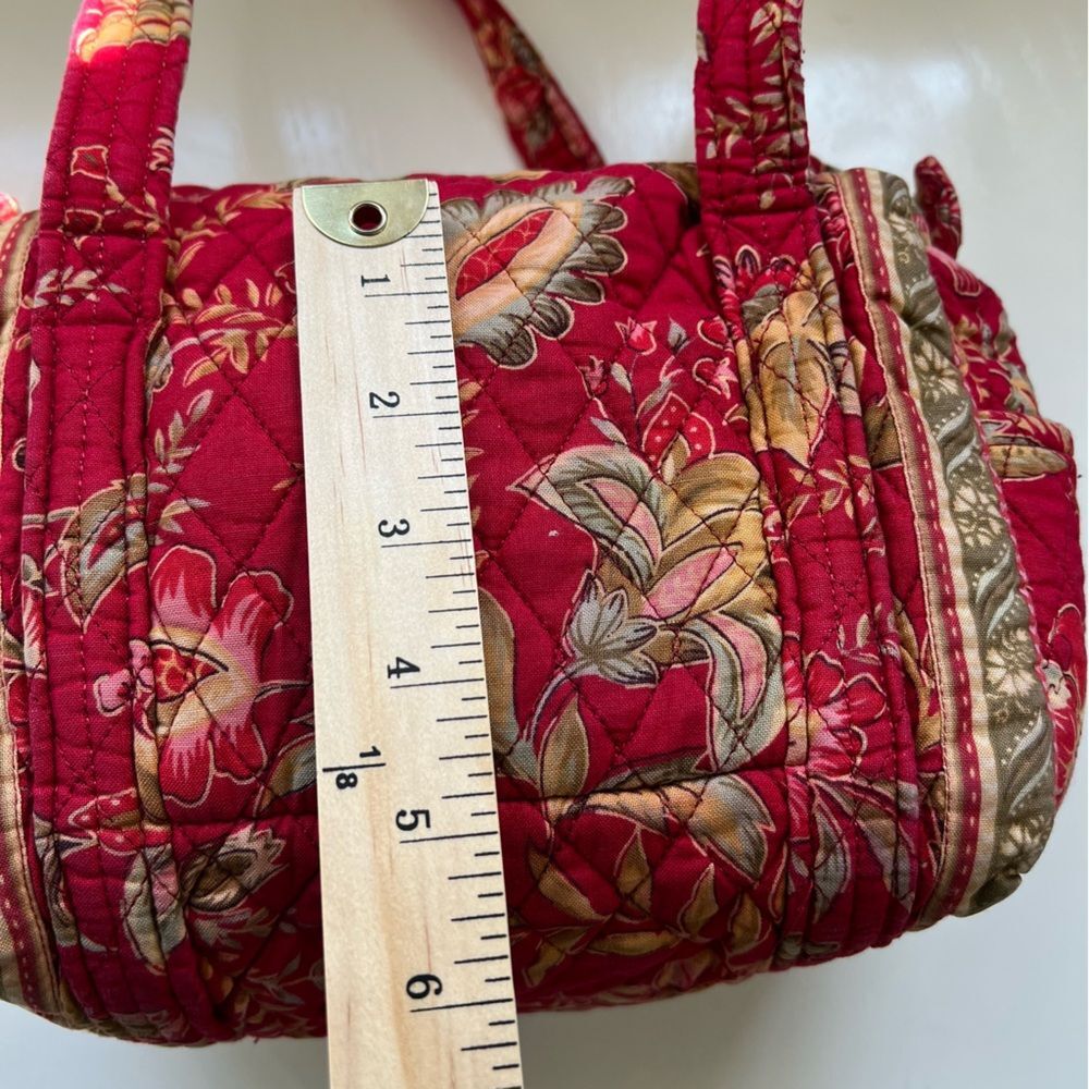 Quilted Shoulder Bag Mini Floral Raspberry Red Cottage Y2K - Picture 8 of 11